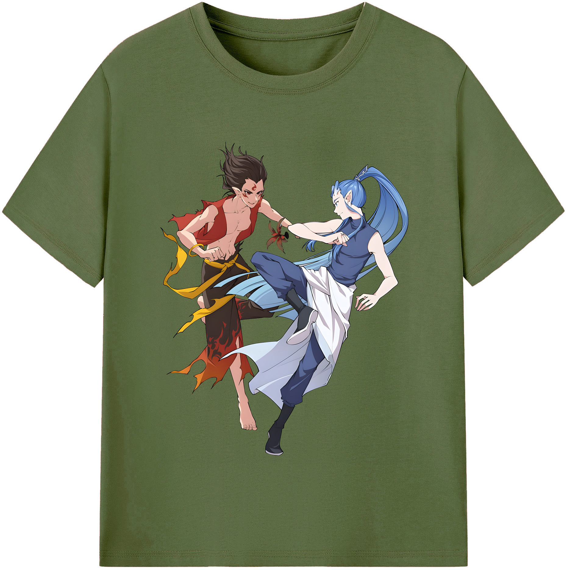 （画像用） Ne Zha 2 ナタ 魔童の大暴れ 綿100％半袖Tシャツ（フロントプリント）